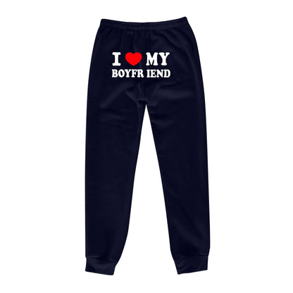 I Love MY BOYFRIEND Printed Trousers WEM Support (www.WEM.support)