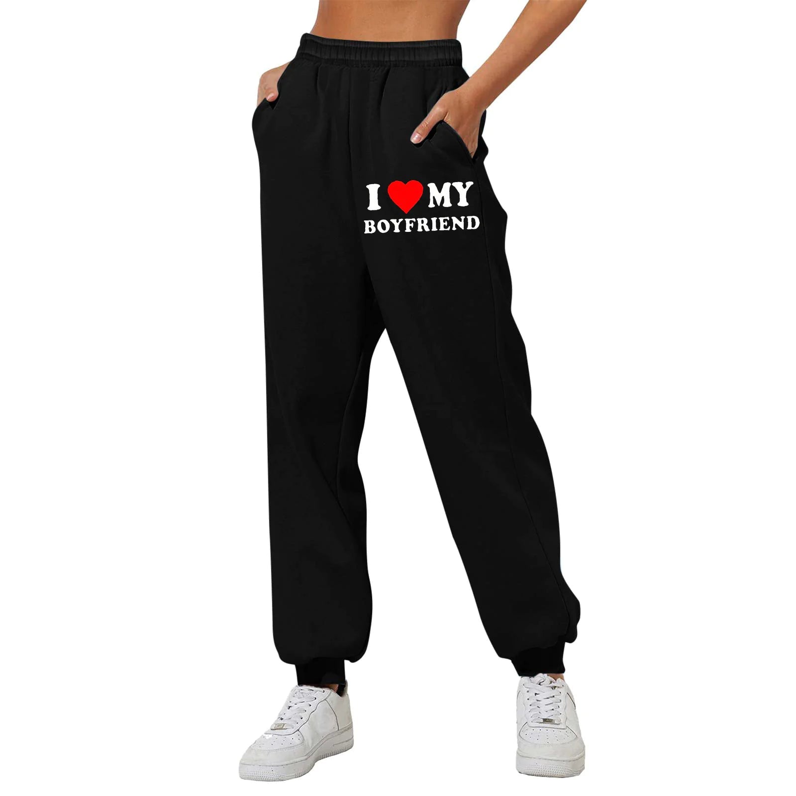 I Love MY BOYFRIEND Printed Trousers WEM Support (www.WEM.support)