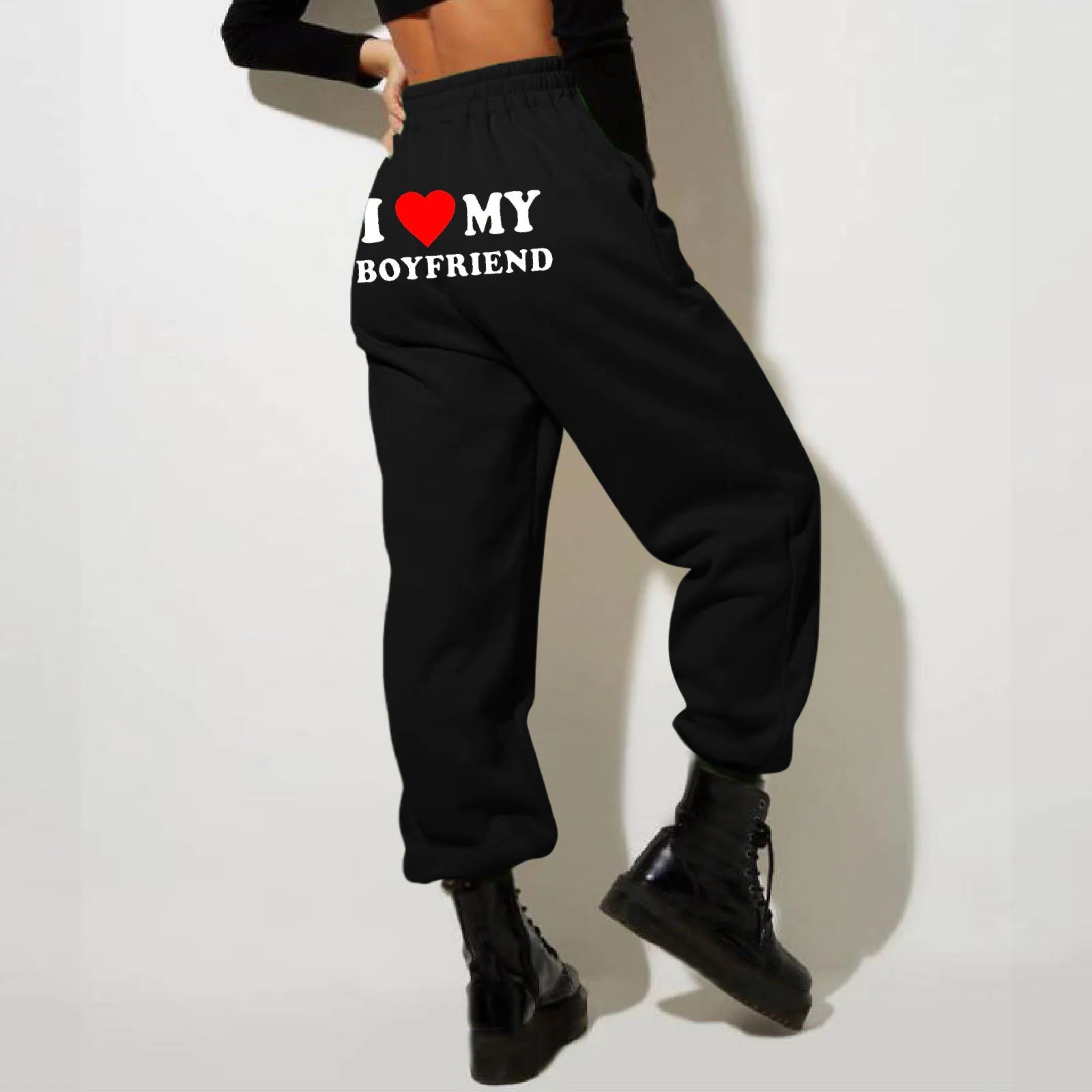 I Love MY BOYFRIEND Printed Trousers WEM Support (www.WEM.support)