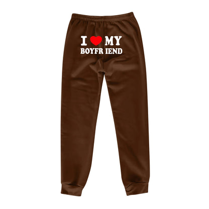 I Love MY BOYFRIEND Printed Trousers WEM Support (www.WEM.support)