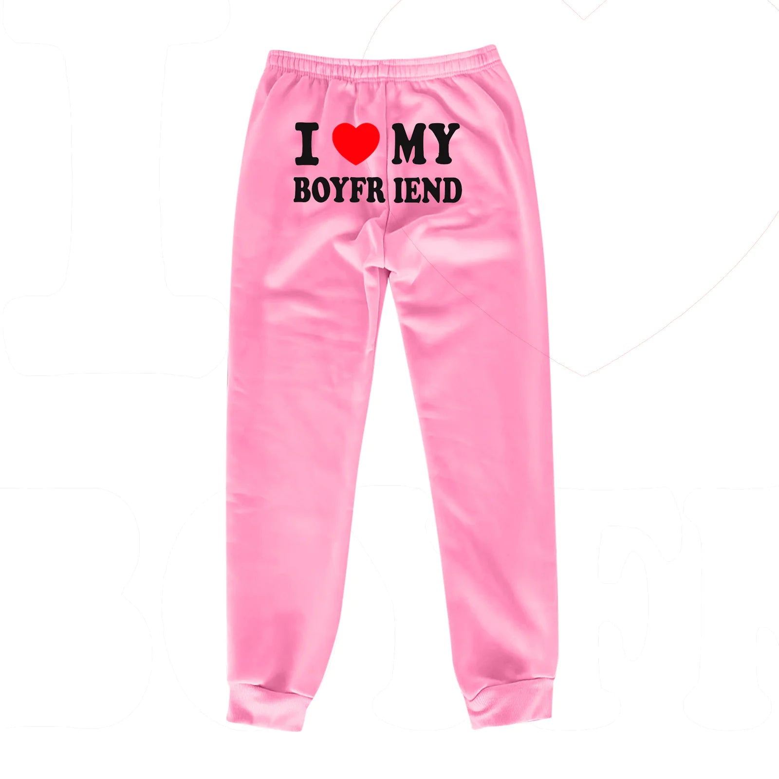 I Love MY BOYFRIEND Printed Trousers WEM Support (www.WEM.support)