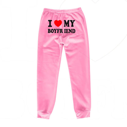 I Love MY BOYFRIEND Printed Trousers WEM Support (www.WEM.support)