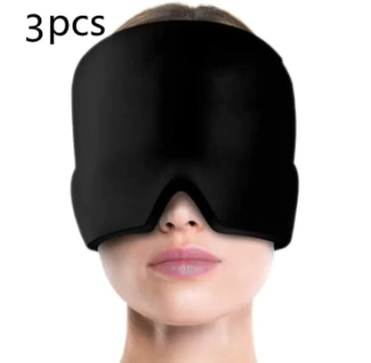 Ice Compress Headache Eye Mask Hat for Migraine, Stress, and Tension Relief WEM Support (www.WEM.support)