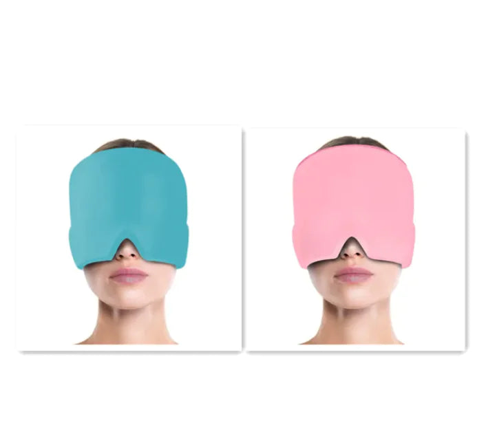Ice Compress Headache Eye Mask Hat for Migraine, Stress, and Tension Relief WEM Support (www.WEM.support)