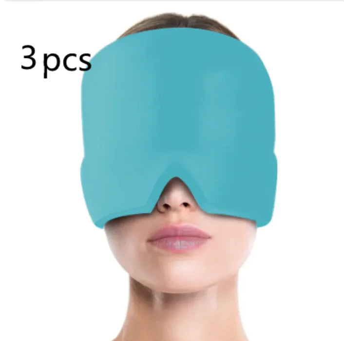 Ice Compress Headache Eye Mask Hat for Migraine, Stress, and Tension Relief WEM Support (www.WEM.support)