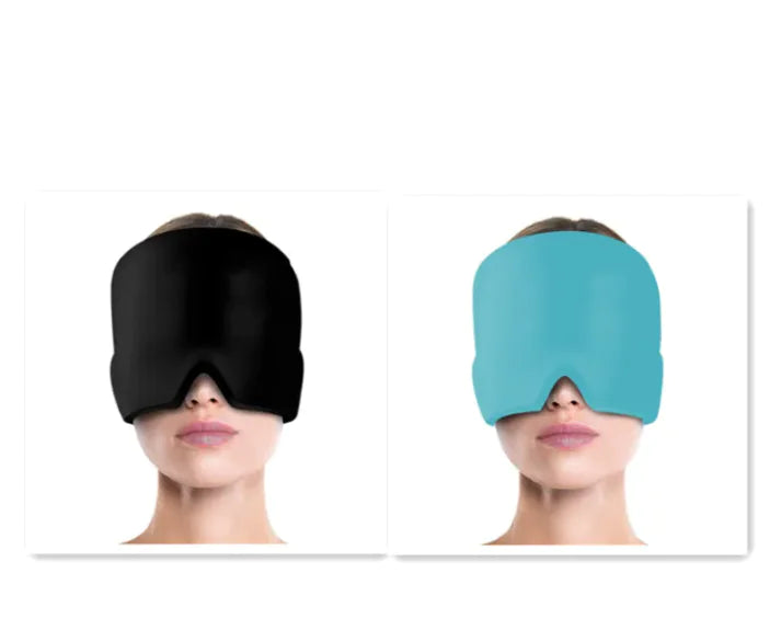 Ice Compress Headache Eye Mask Hat for Migraine, Stress, and Tension Relief WEM Support (www.WEM.support)