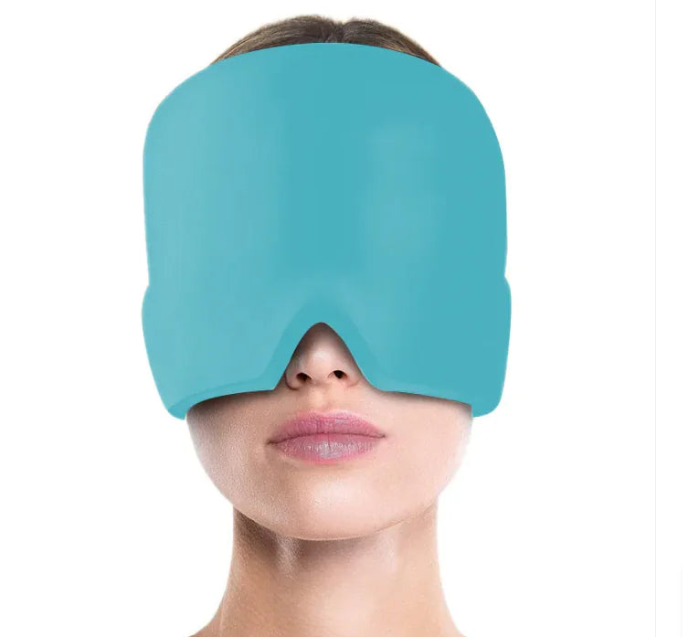Ice Compress Headache Eye Mask Hat for Migraine, Stress, and Tension Relief WEM Support (www.WEM.support)