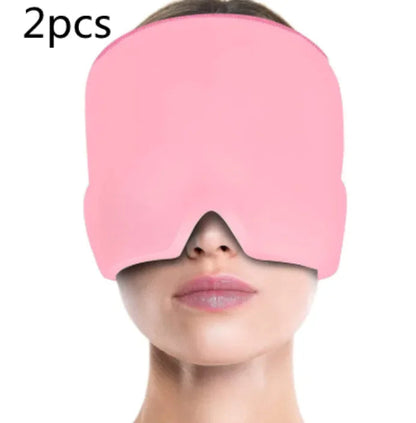 Ice Compress Headache Eye Mask Hat for Migraine, Stress, and Tension Relief WEM Support (www.WEM.support)