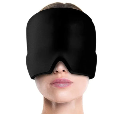 Ice Compress Headache Eye Mask Hat for Migraine, Stress, and Tension Relief WEM Support (www.WEM.support)