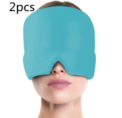 Ice Compress Headache Eye Mask Hat for Migraine, Stress, and Tension Relief WEM Support (www.WEM.support)