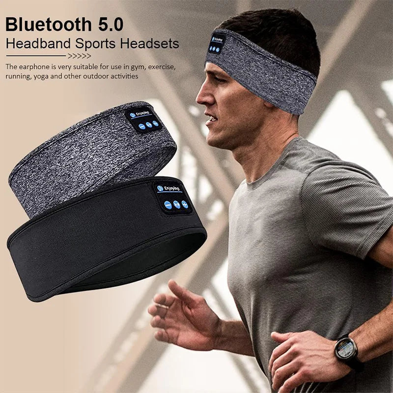 Bluetooth Sports Headband with Earbuds and Eye Mask WEM Support (www.WEM.support)