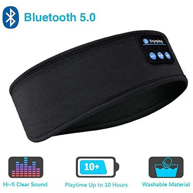 Bluetooth Sports Headband with Earbuds and Eye Mask WEM Support (www.WEM.support)