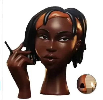 Ebony Elegance Smoke Oven Sculpture – Creative Resin Incense Burner WEM Support (www.WEM.support)