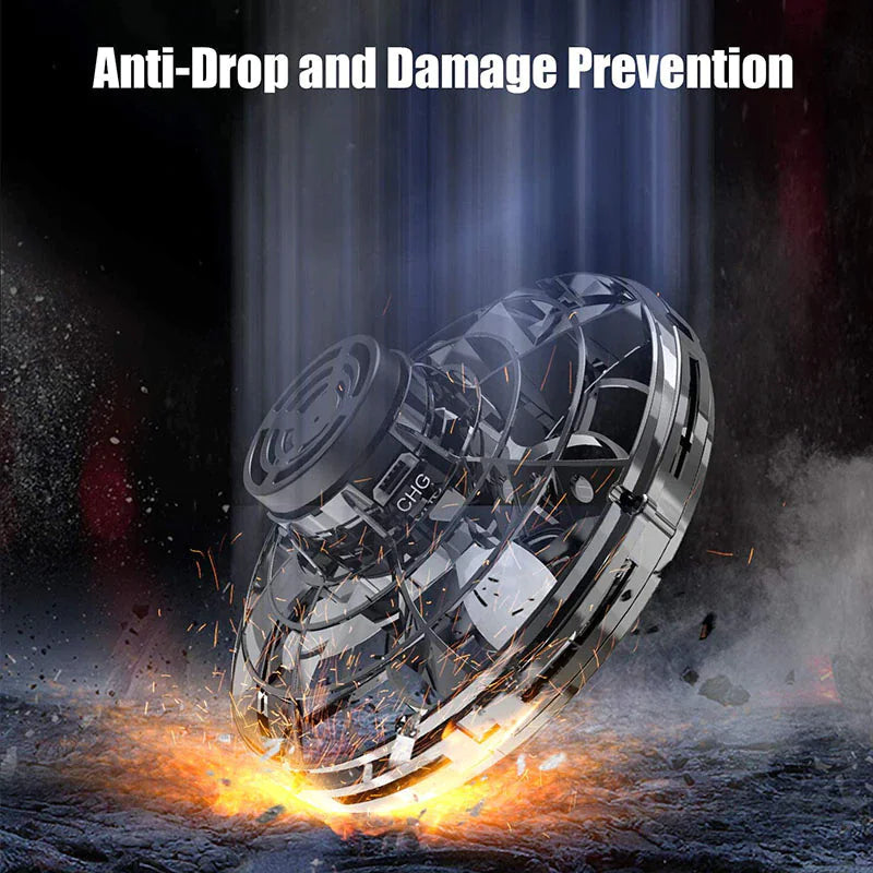 Flying Fidget Spinner Drone Ball UFO Stress Focus Hand Fun Toy LED Kids & Adults WEM Support (www.WEM.support)