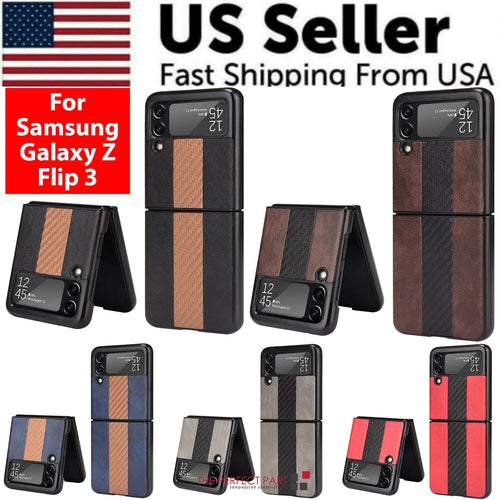 For Samsung Galaxy Z Flip 3 5G Slim Folding Leather Shockproof Phone Case Cover WEM Support (www.WEM.support)