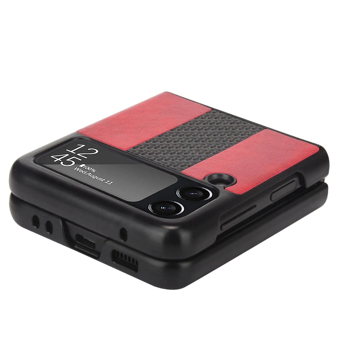 For Samsung Galaxy Z Flip 3 5G Slim Folding Leather Shockproof Phone Case Cover WEM Support (www.WEM.support)