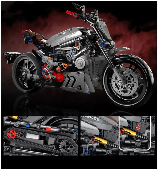 Kids' Motorcycle Building Block Model Kit WEM Support (www.WEM.support)