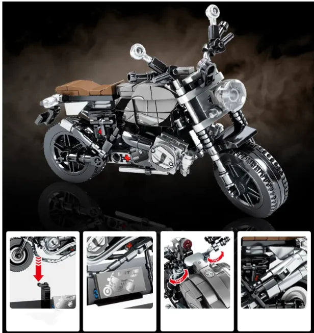 Kids' Motorcycle Building Block Model Kit WEM Support (www.WEM.support)