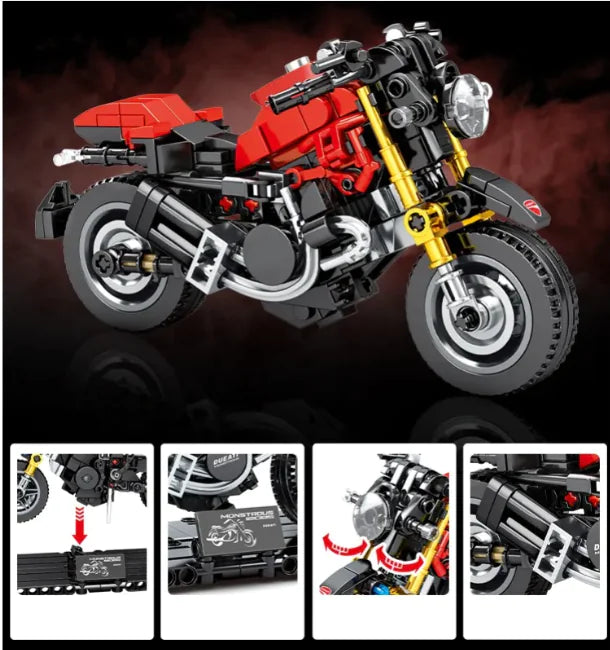 Kids' Motorcycle Building Block Model Kit WEM Support (www.WEM.support)