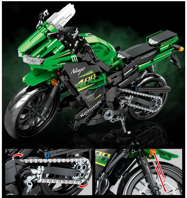 Kids' Motorcycle Building Block Model Kit WEM Support (www.WEM.support)