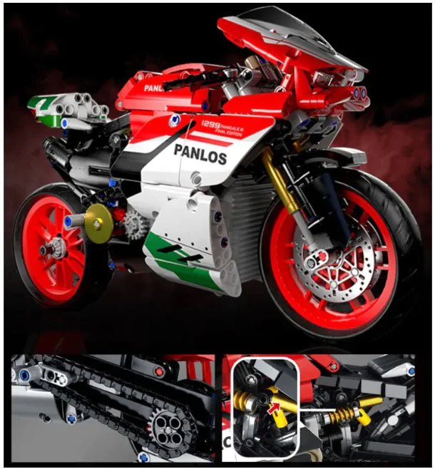 Kids' Motorcycle Building Block Model Kit WEM Support (www.WEM.support)