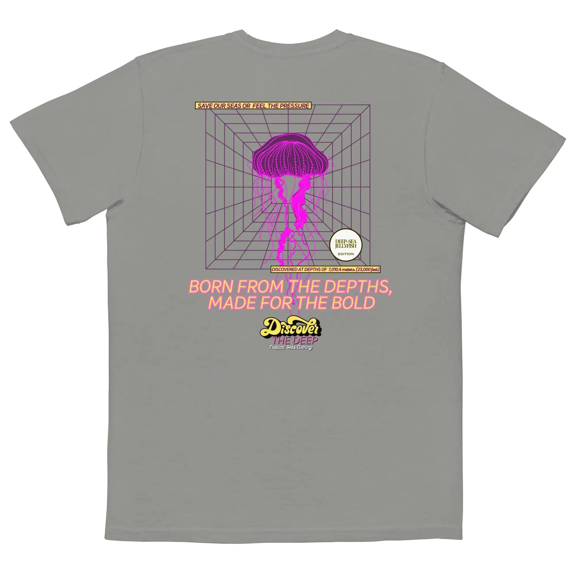 Discover the Deep Deep-sea Jellyfish Pocket T-shirt WEM Support (www.WEM.support)