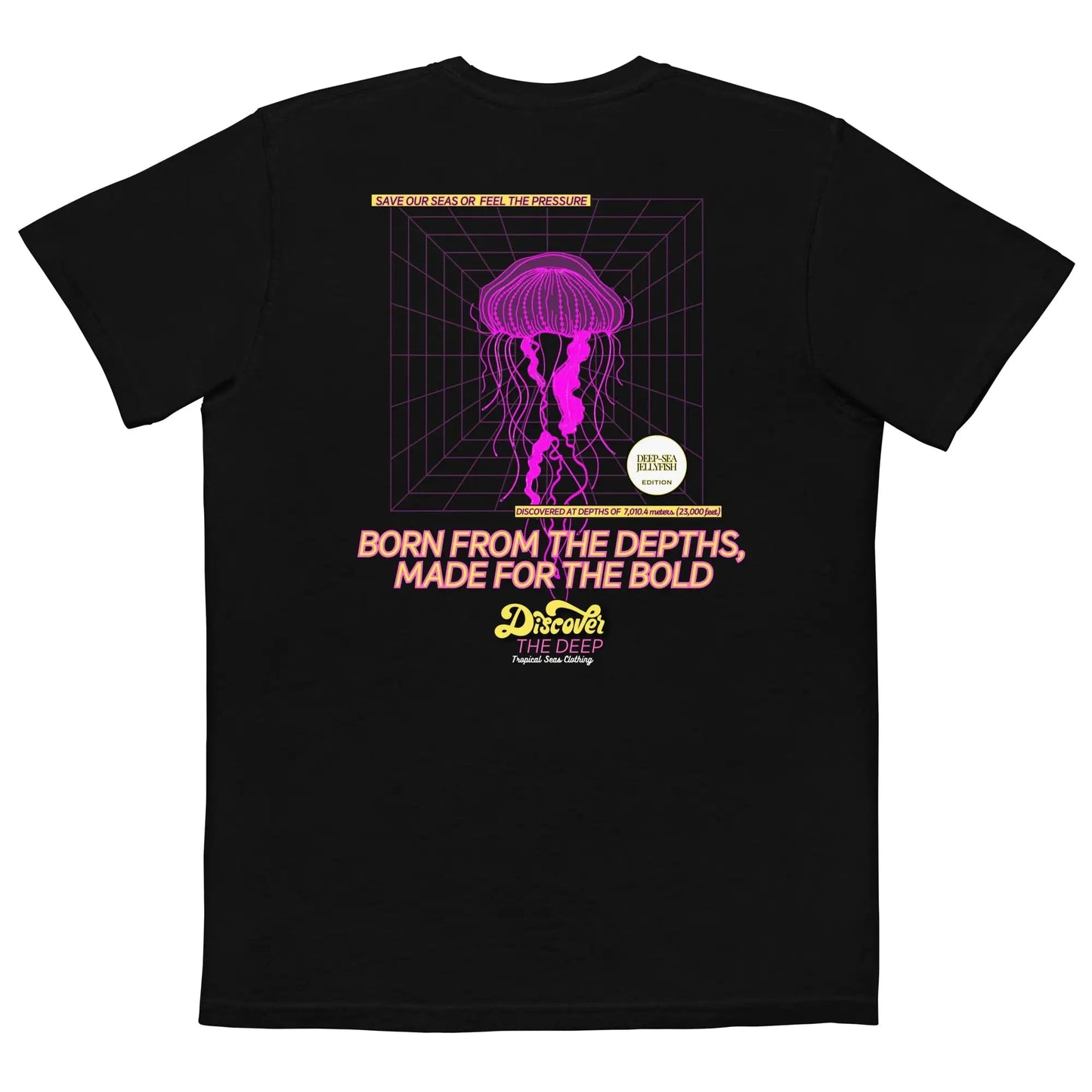 Discover the Deep Deep-sea Jellyfish Pocket T-shirt WEM Support (www.WEM.support)