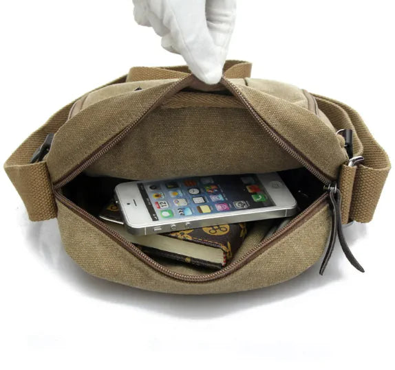 Men's Canvas Shoulder Messenger Bag WEM Support (www.WEM.support)