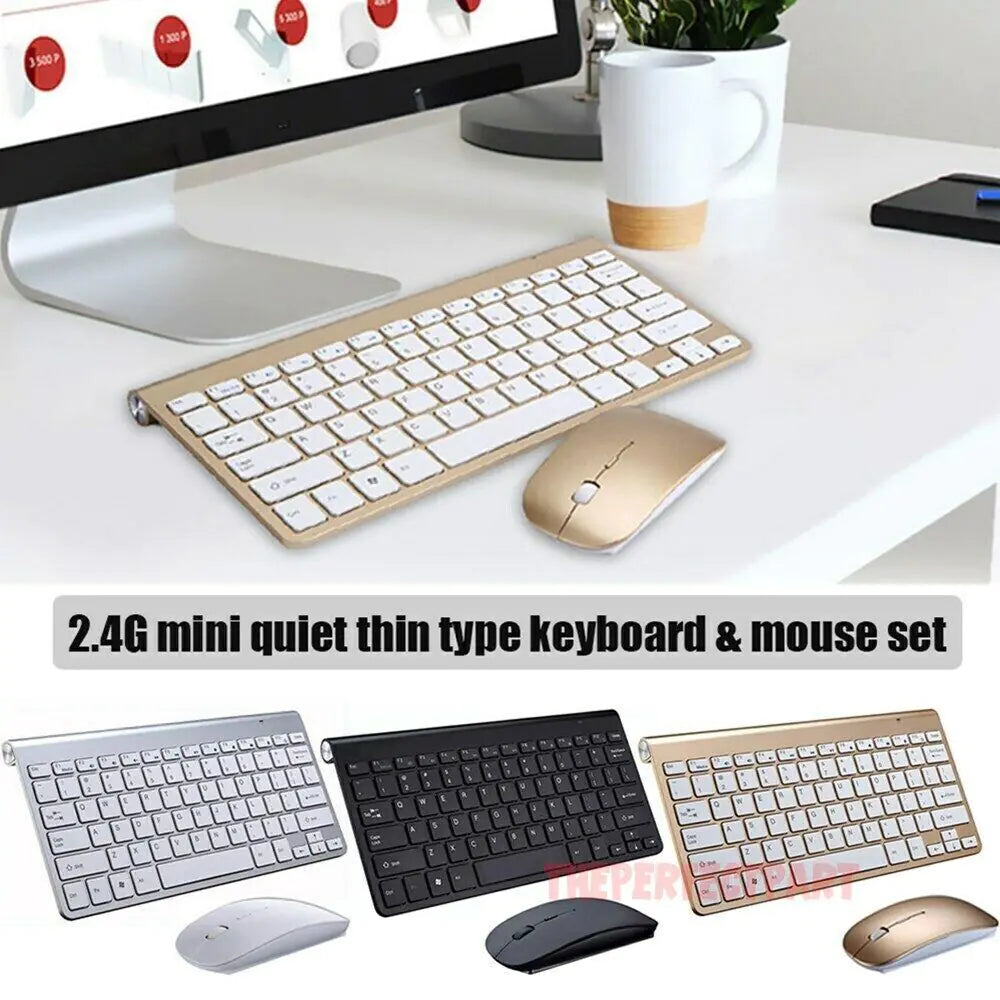 Mini Wireless Keyboard And Mouse Set Waterproof 2.4G For Mac Apple PC Computer WEM Support (www.WEM.support)