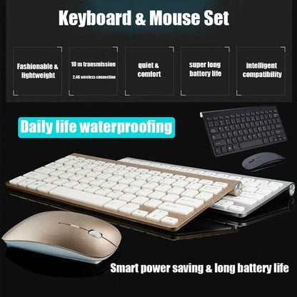 Mini Wireless Keyboard And Mouse Set Waterproof 2.4G For Mac Apple PC Computer WEM Support (www.WEM.support)