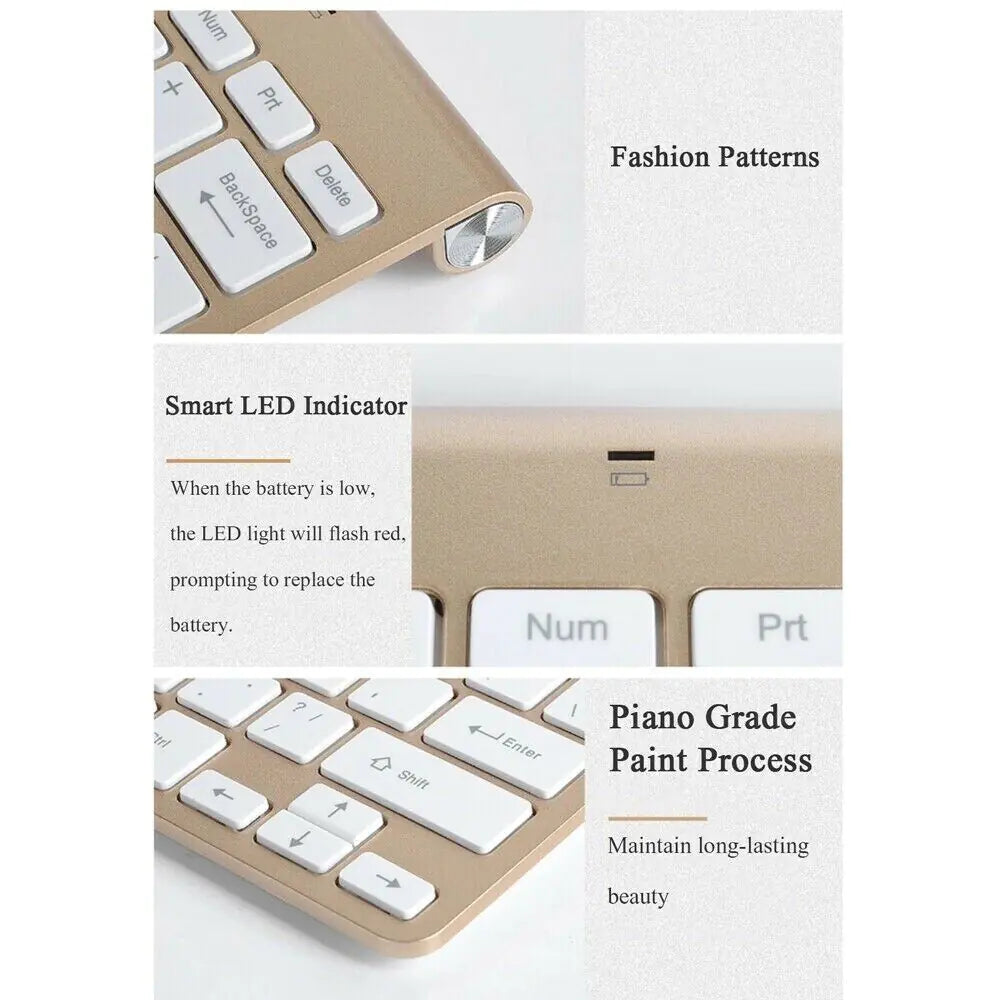 Mini Wireless Keyboard And Mouse Set Waterproof 2.4G For Mac Apple PC Computer WEM Support (www.WEM.support)