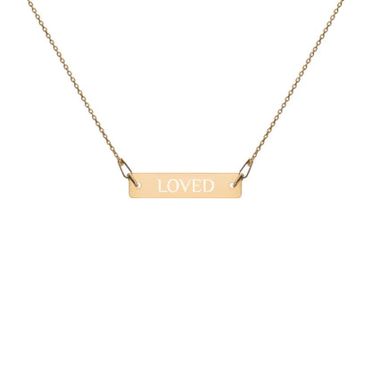 Sterling Silver Loved Bar Necklace WEM Support (www.WEM.support)