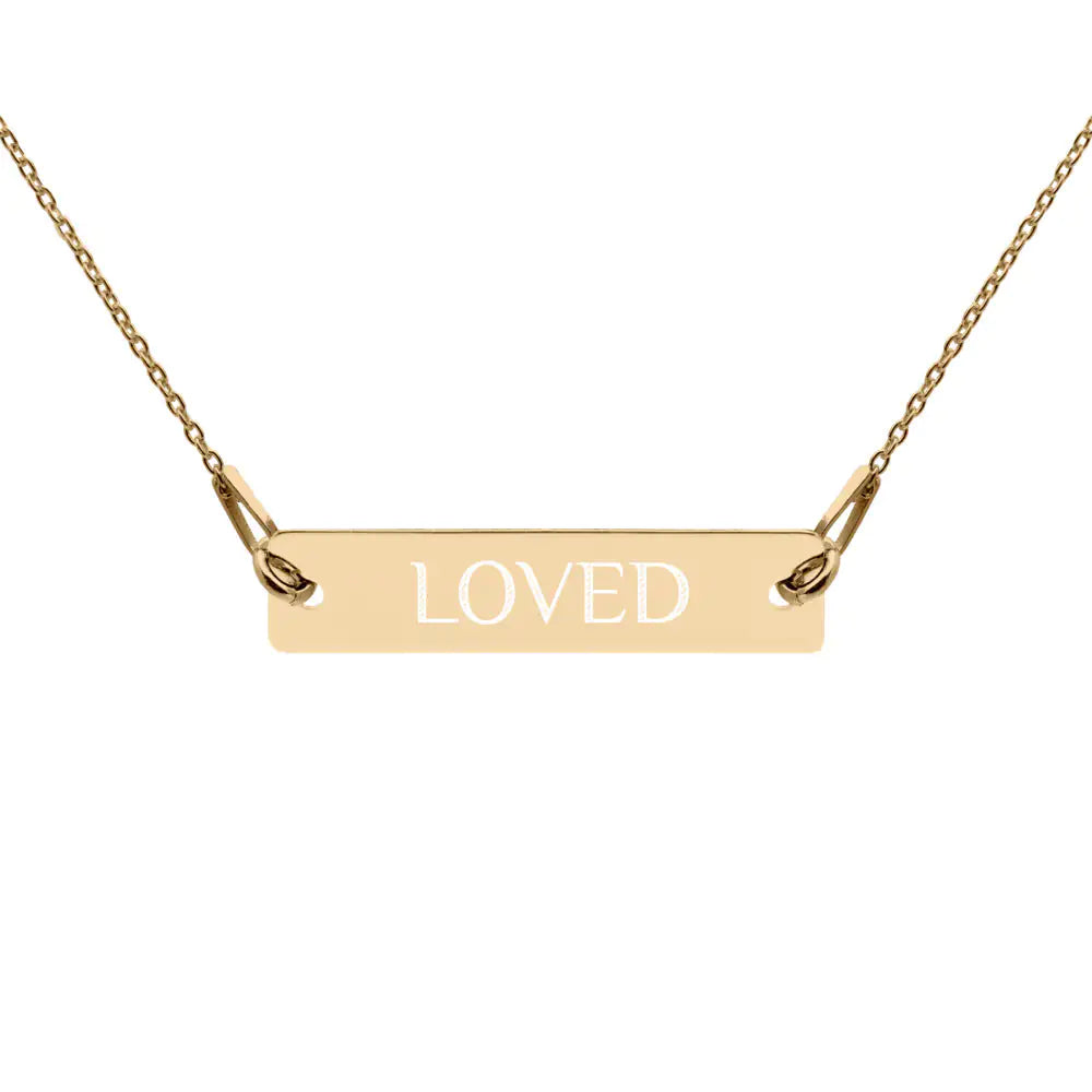 Sterling Silver Loved Bar Necklace WEM Support (www.WEM.support)