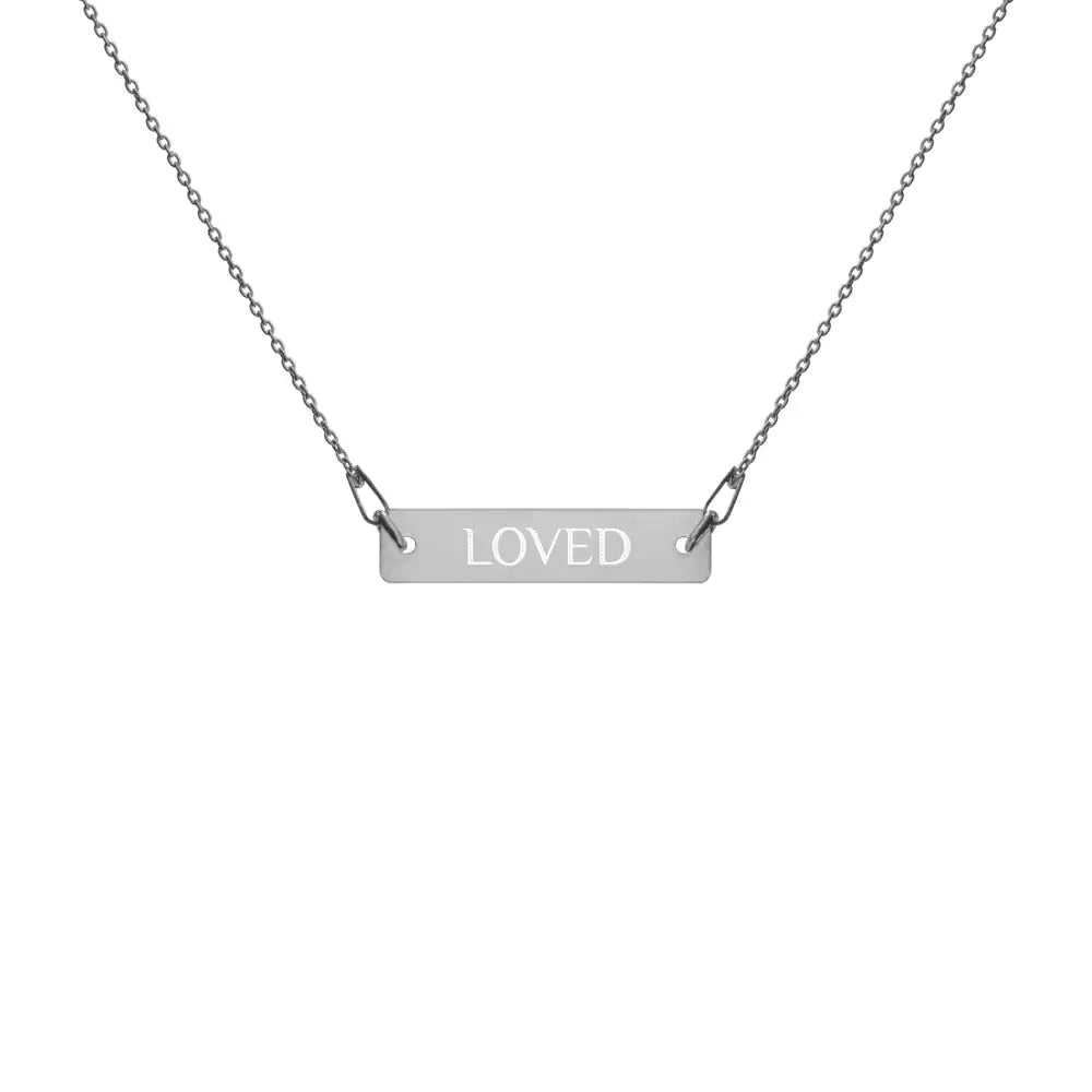 Sterling Silver Loved Bar Necklace WEM Support (www.WEM.support)