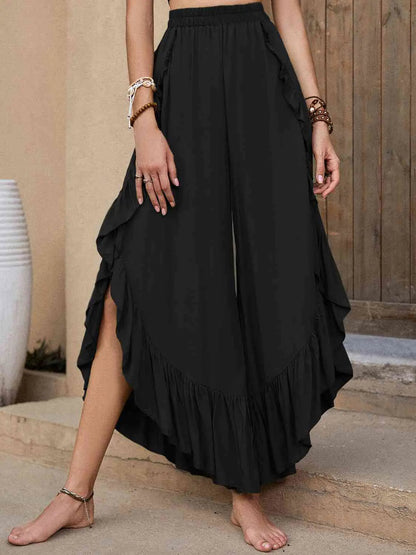 Enzo Ruffle Trim Long Pants- WEM Support (www.WEM.support)