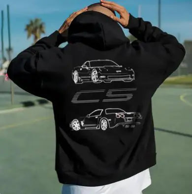 Men's Fashion Car Printed Hoodie WEM Support (www.WEM.support)