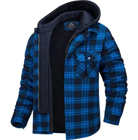 Men's Thick Padded Plaid Jacket – Cozy, Stylish, and Perfect for Cold Weather WEM Support (www.WEM.support)