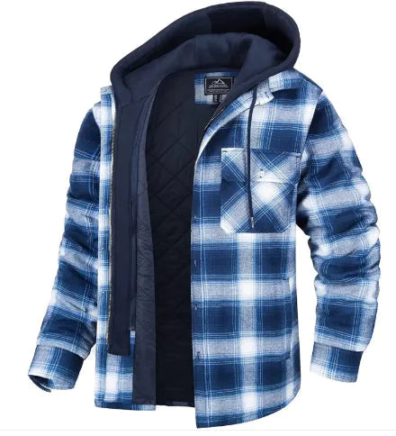 Men's Thick Padded Plaid Jacket – Cozy, Stylish, and Perfect for Cold Weather WEM Support (www.WEM.support)
