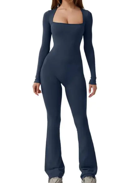 Square Collar Long Sleeve Jumpsuit WEM Support (www.WEM.support)