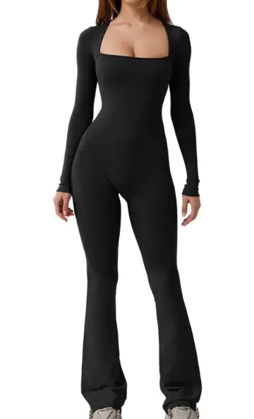 Square Collar Long Sleeve Jumpsuit WEM Support (www.WEM.support)