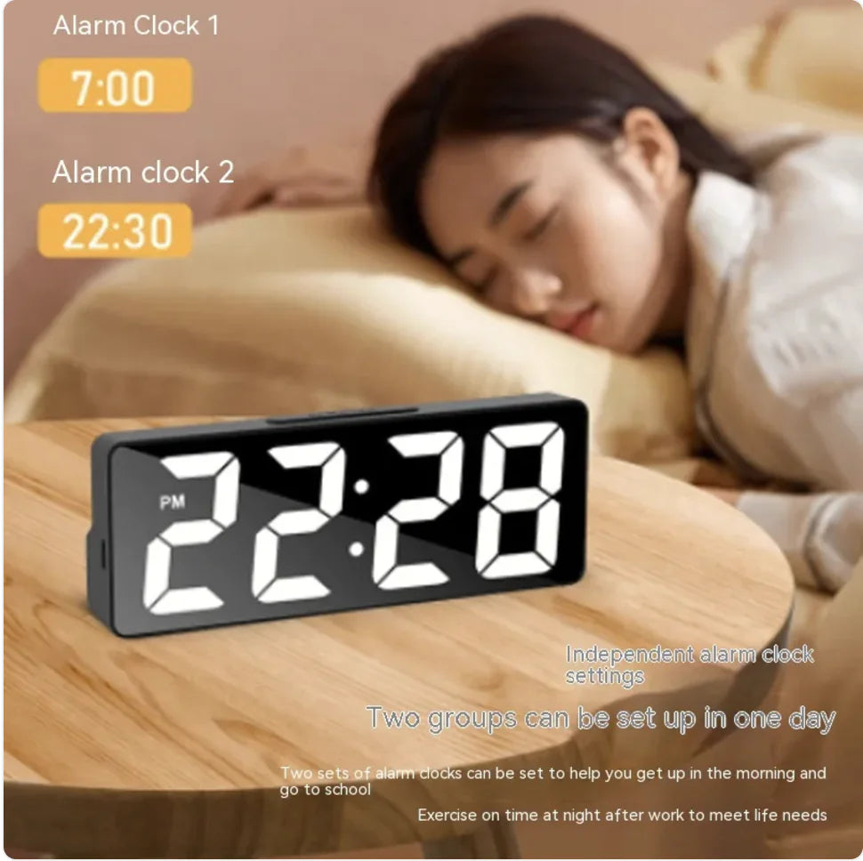 Large Screen Digital Alarm Clock with Luminous Display WEM Support (www.WEM.support)