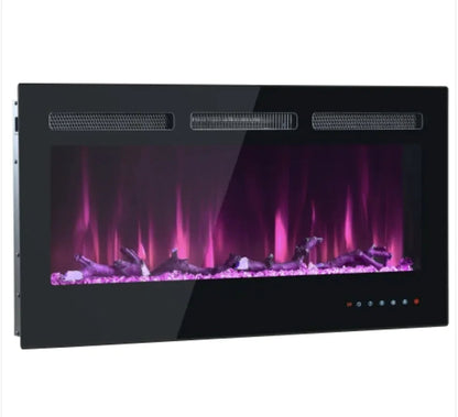 Wall-Mounted & Built-In Glass Electric Fireplace WEM Support (www.WEM.support)