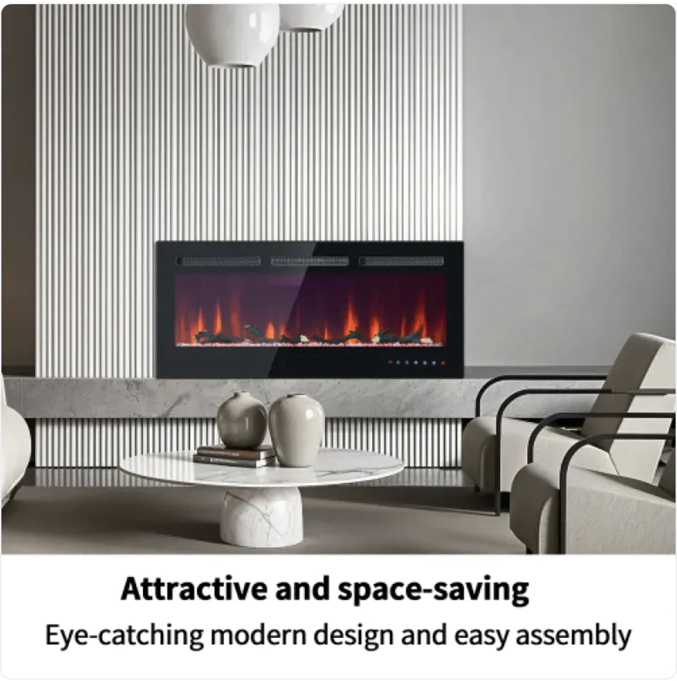 Wall-Mounted & Built-In Glass Electric Fireplace WEM Support (www.WEM.support)