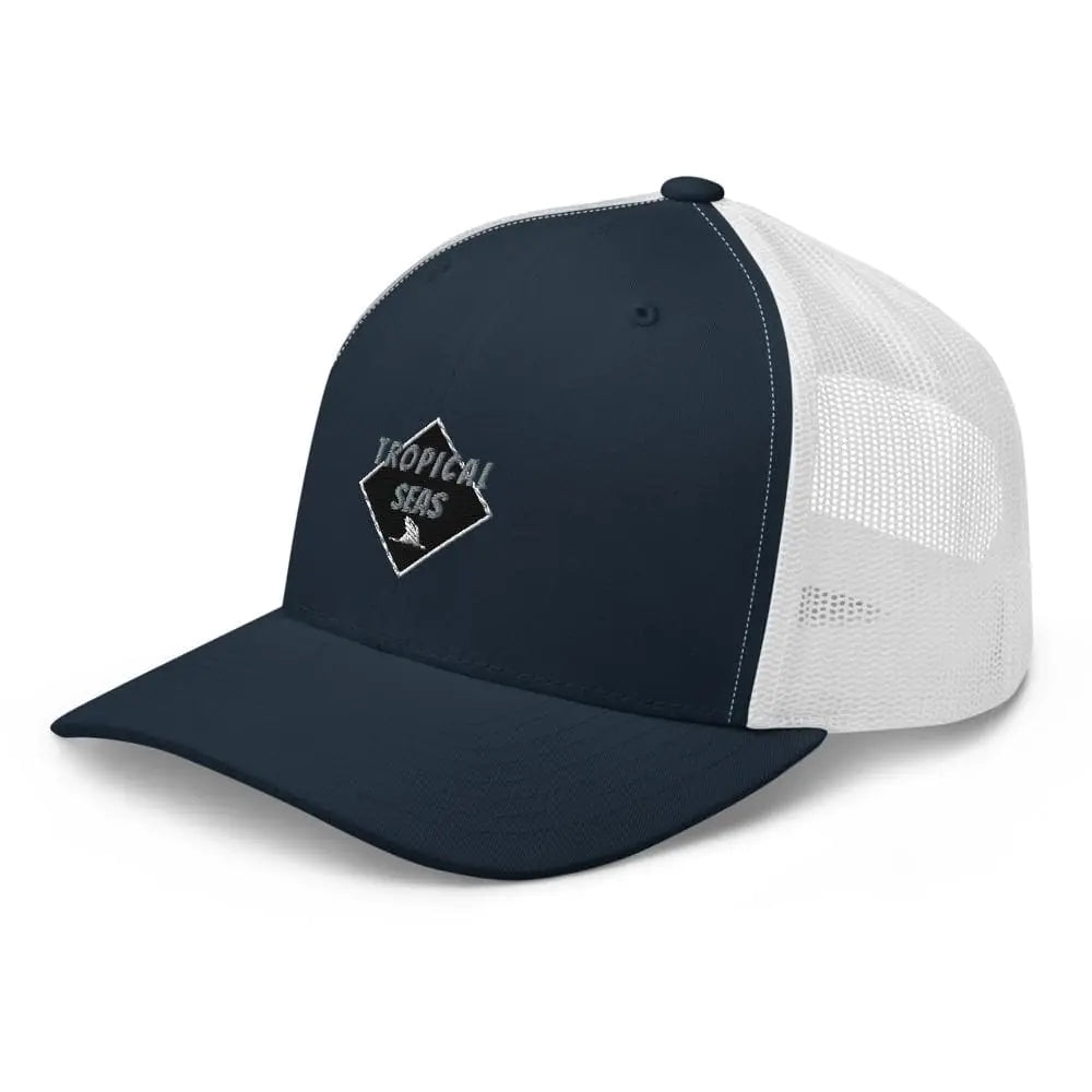 Tropical Seas Shark Fin Trucker Hat WEM Support (www.WEM.support)
