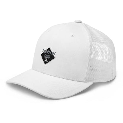 Tropical Seas Shark Fin Trucker Hat WEM Support (www.WEM.support)
