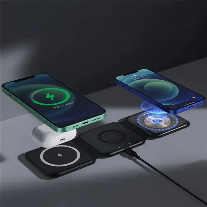 3 in 1 Magnetic Wireless Charger WEM Support (www.WEM.support)