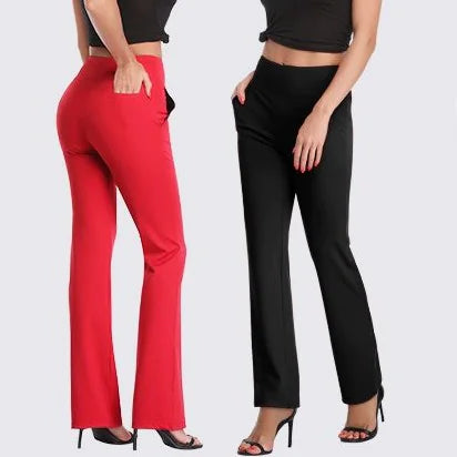 Women's Knitted Flared Pants with Side Pockets WEM Support (www.WEM.support)