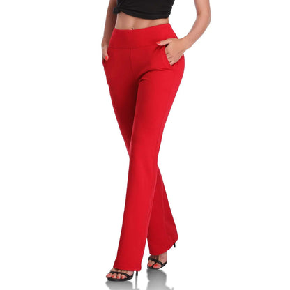 Women's Knitted Flared Pants with Side Pockets WEM Support (www.WEM.support)