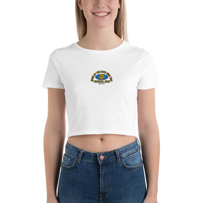 Women’s World Wide Good Vibes Crop Tee WEM Support (www.WEM.support)