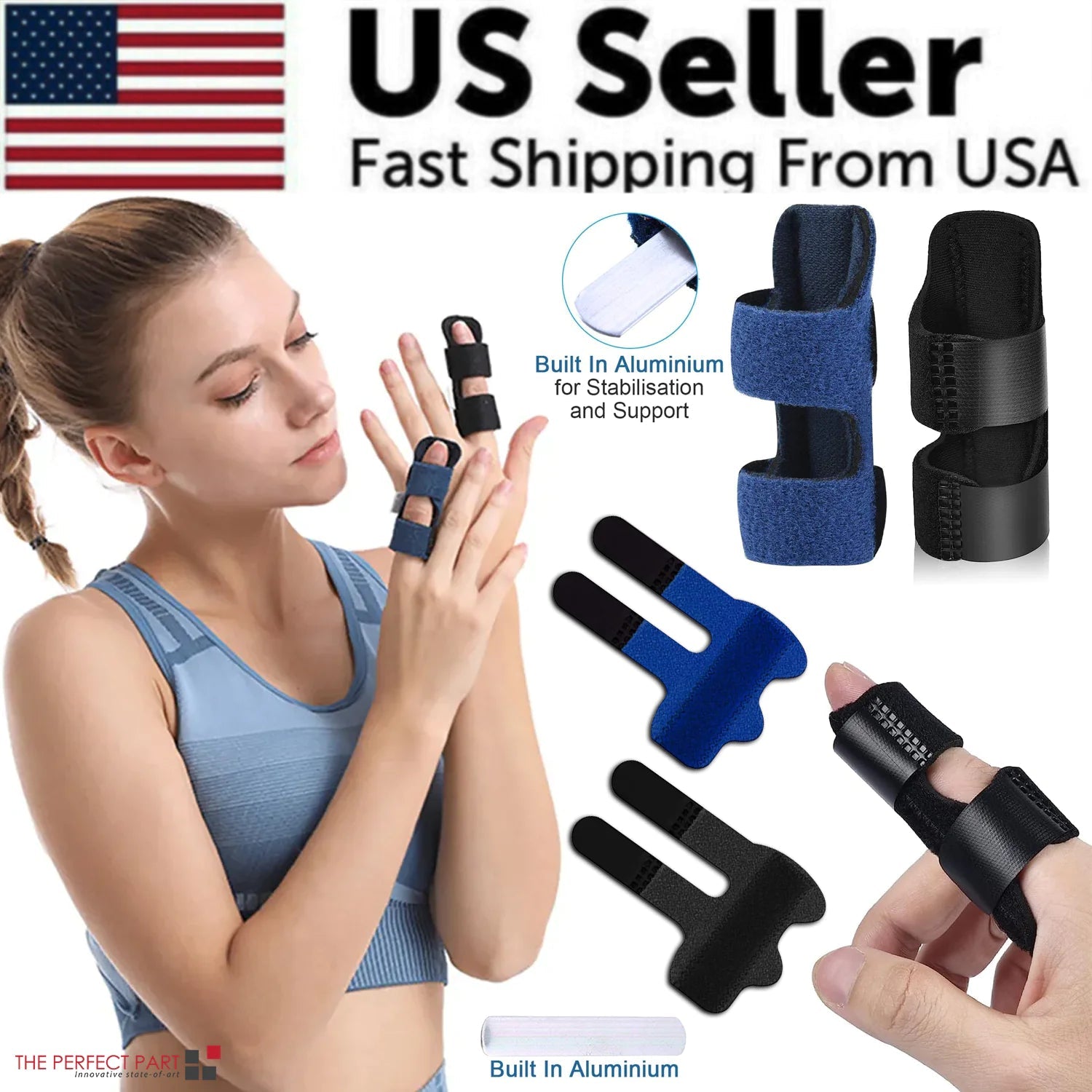 Adjustable Trigger Finger Splint Straightener Corrector Brace Support Protector WEM Support (www.WEM.support)